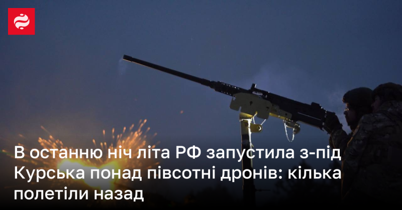 В останню ніч літа РФ випустила з району Курська більше півсотні дронів: кілька з них повернулися назад.